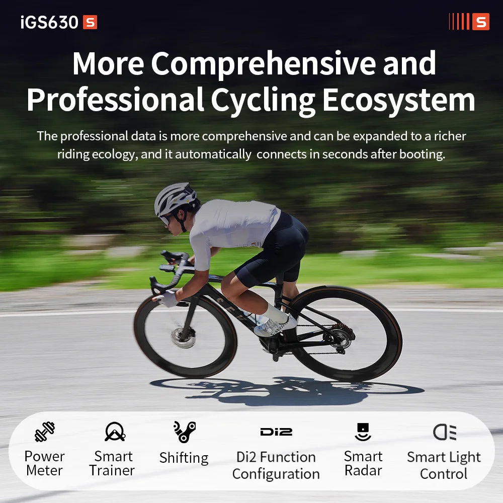 iGPSPORT iGS630S GPS Bike Computer Global Map Navigation Support Yaw planning Smart Climb Planning Indoor Bike Training