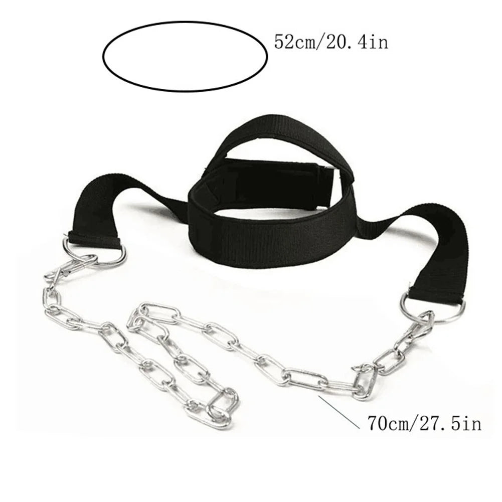 Head Neck Training Head Harness Exercise Strap Neck Harness with Steel Chain Neck Muscle Power Training