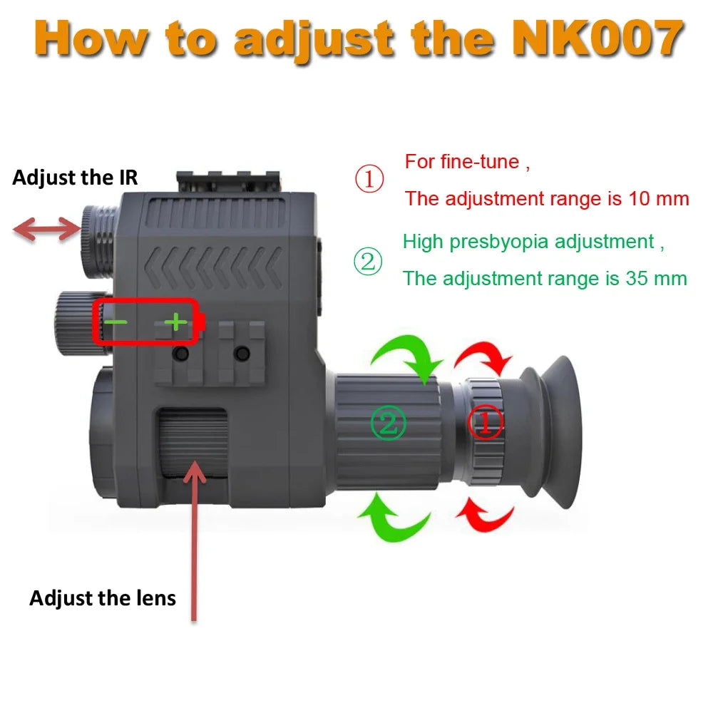 Digital Night Vision Riflescope Monocular HD 1080P 8X Zoom 850NM Infrared 200M Night Vision For Hunting Wild Adventure