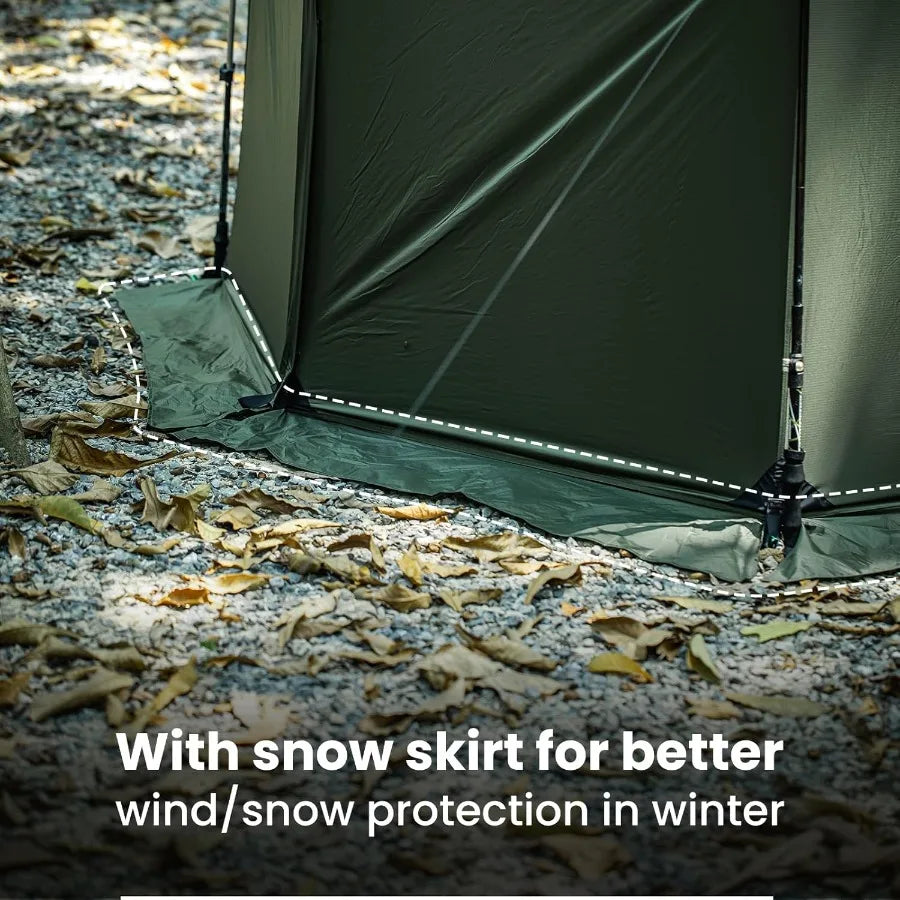 TEGIMEN Hammock Hot Tent with Stove Jack - Spacious Versatile Wall Tent with Snow Skirt for Cold Weather Camping 3000mm Waterpr