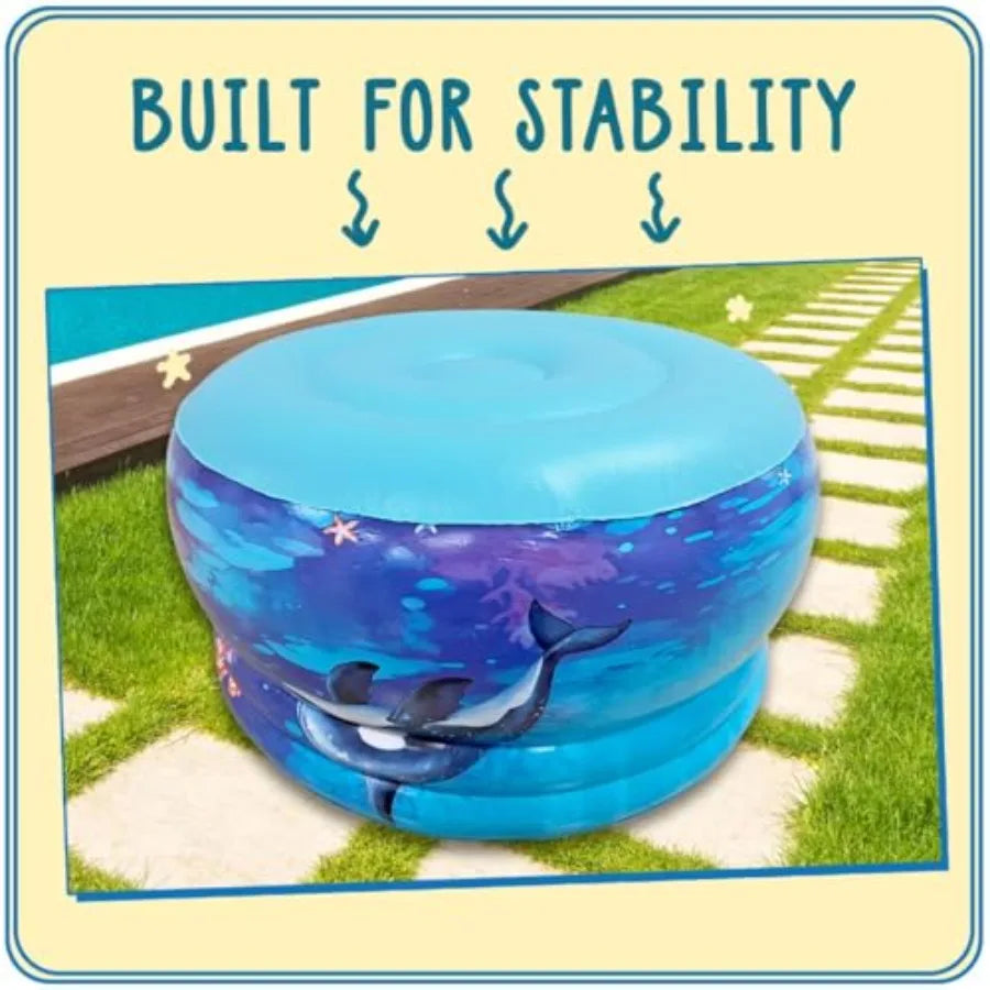 Baby Water Table, Kids Outdoor Water Table, Toddler Outside Inflatable Activity Playset with Fishing Game Pole & Toys for Toddle