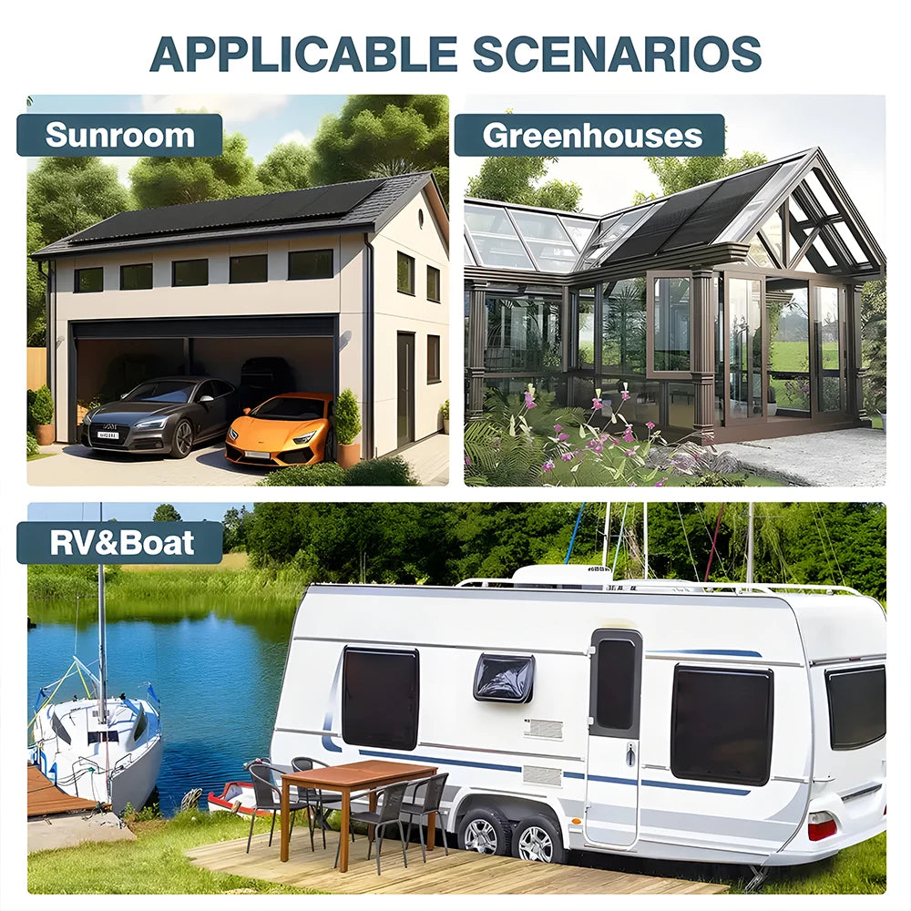 WERCHTAY 12V 100W Rigid Solar Panel 18BB N-Type Solar Cells Monocrystalline Silicon Waterproof Solar Panel Camping/Home/RV