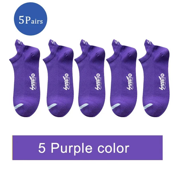 5/10Pairs Summer Socks Bright Color Mesh Ankle Socks Men Women Breathable Street Fashion Sports Mesh Thin Short Running Socks