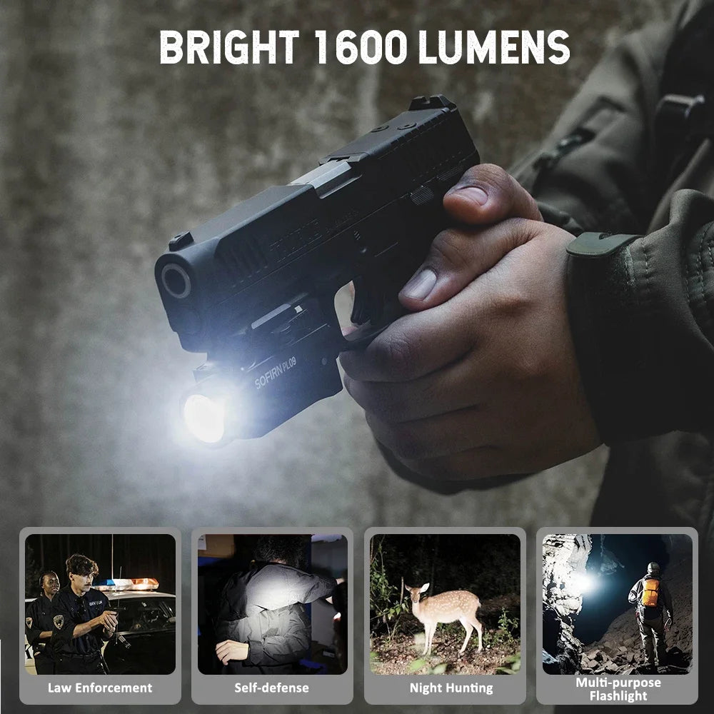 SOFIRN PL09 SST40 Tactical Flashlight Rechargeable Light 1600lm Led light weight High Lumen with Strobe Mode