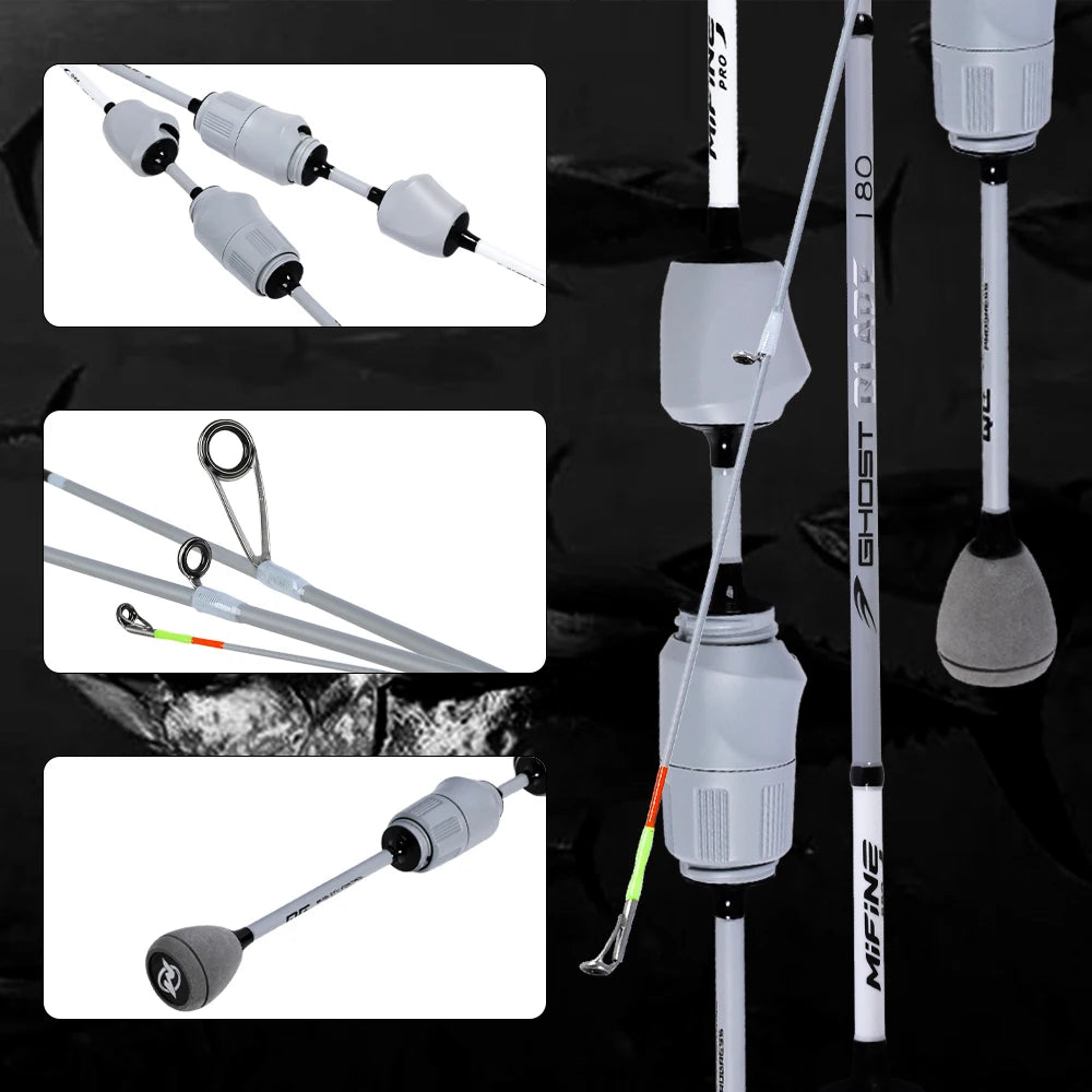Mifine GHOST BLADE XUL Ultralight Spinning Rod 0.2-0.6g 30T Carbon Fiber Fuji Rings Tubular Tips for Trout Fishing Fast Action