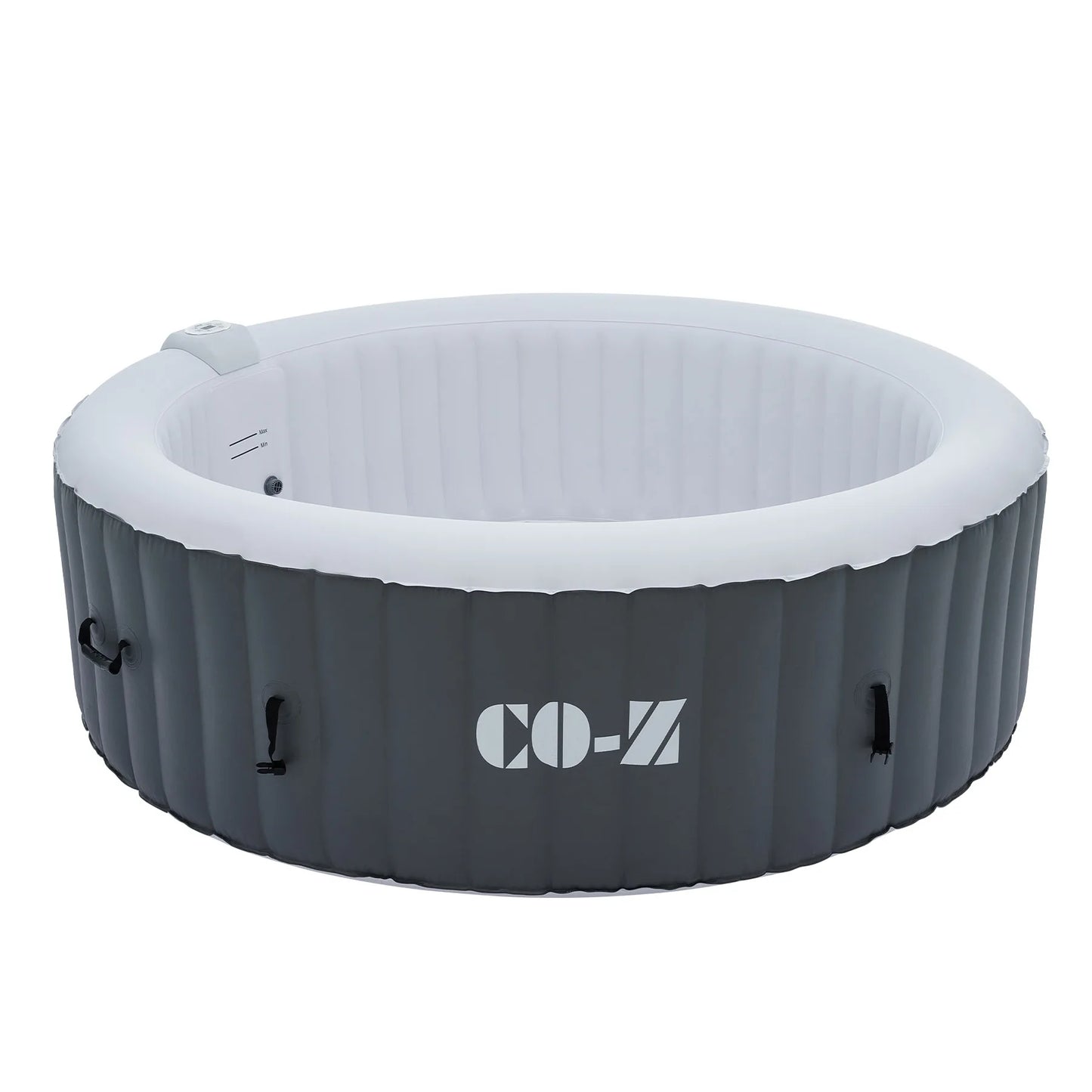 Outdoor 6 Person Round Whirlpool Inflatable Hot Tub Spa Jet 130 Massaging gray