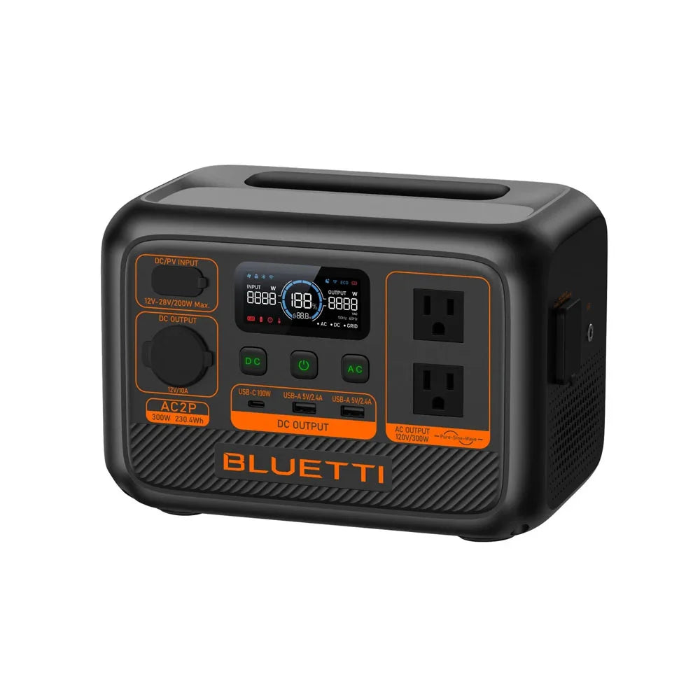 【Brand New】BLUETTI AC2P 300W 230.4Wh Portable Power Station Powerful Lightweight for Travel and Home Use