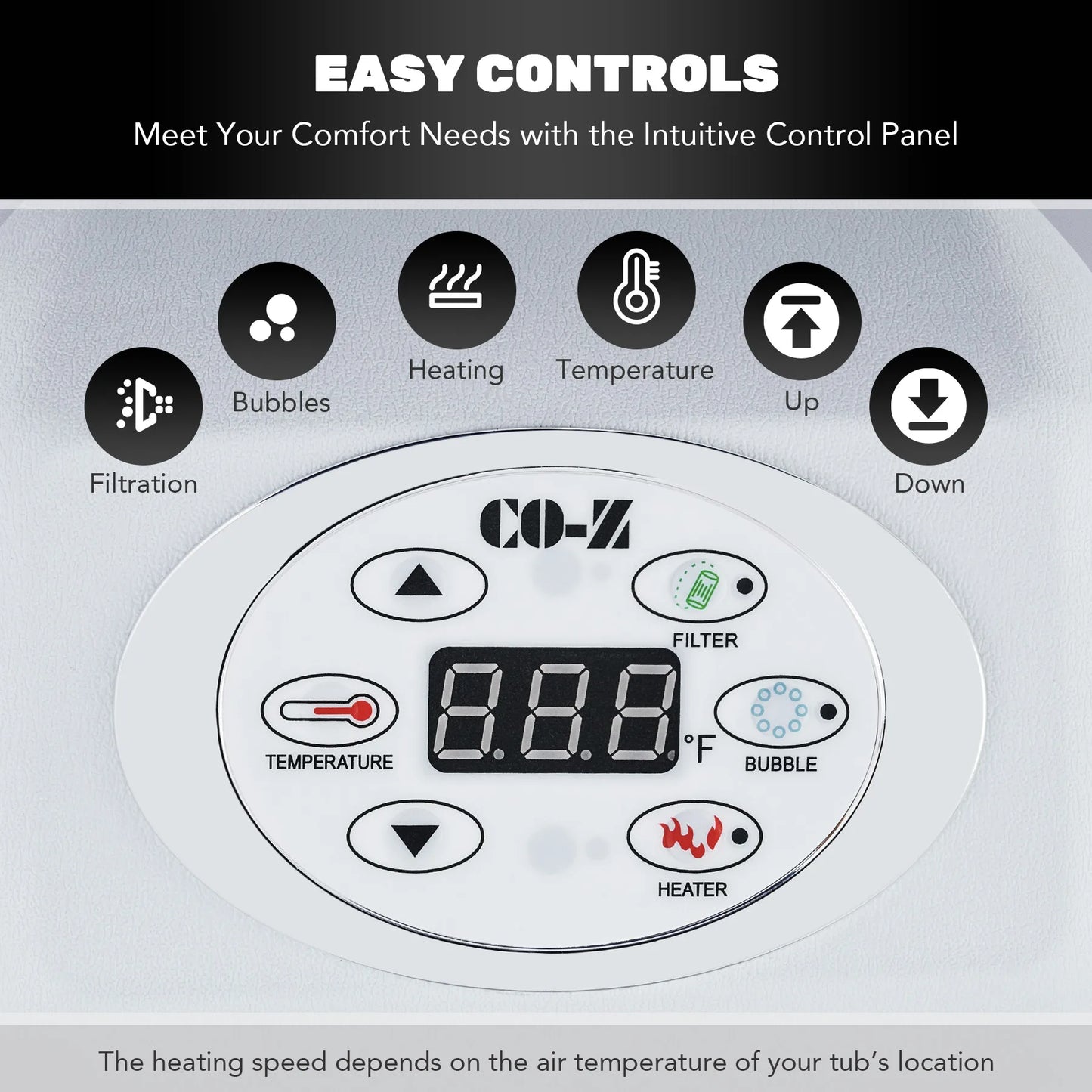 Outdoor Inflatable Hot Tub Spa w Heater&130 Massaging Jet 4 Person Square Whirlpool