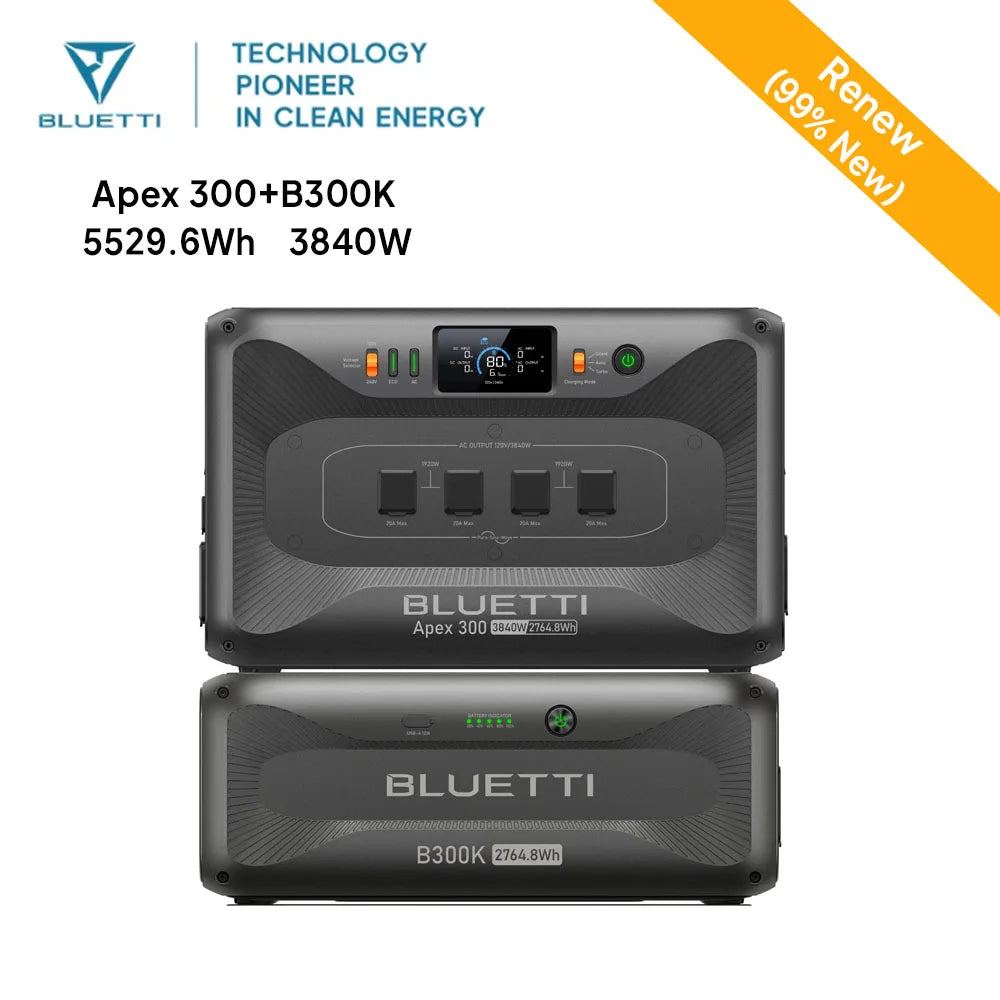 【RENEW 】BLUETTI Apex 300+B300K 5529.6Wh Portable Power Station High Capacity Fast Charging Outdoor Generator