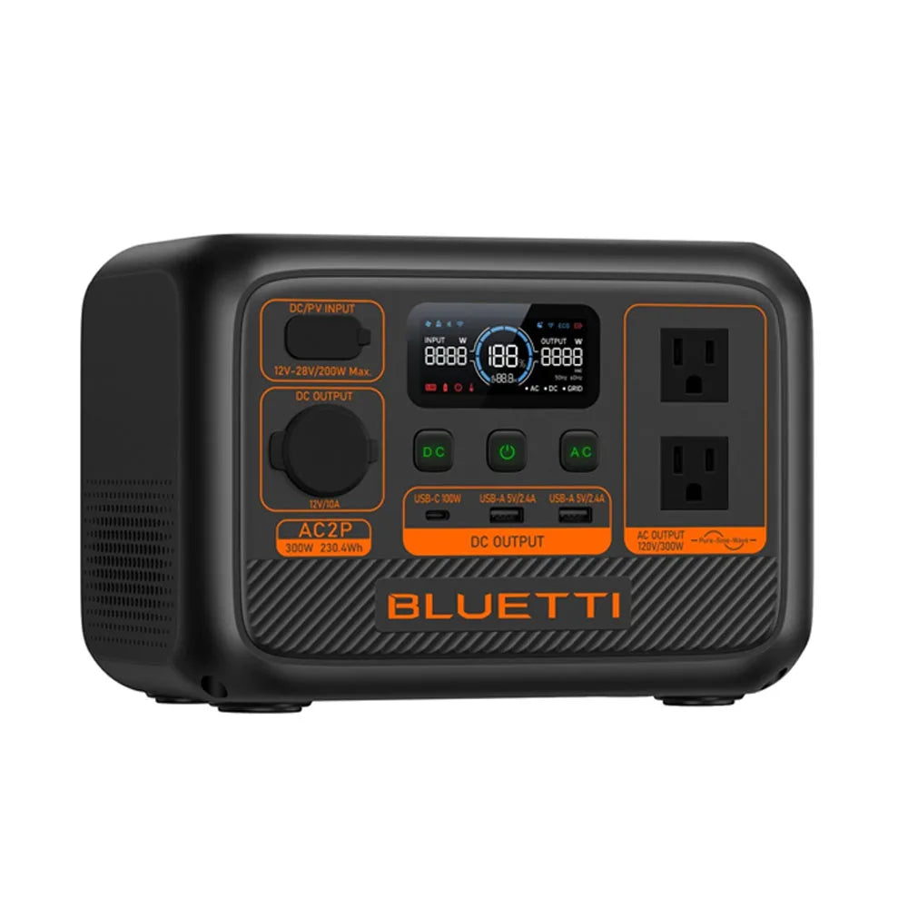 【Brand New】BLUETTI AC2P 300W 230.4Wh Portable Power Station Powerful Lightweight for Travel and Home Use