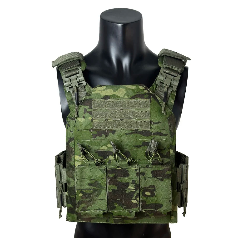 EMERSONGEARS with triple pouch Lightweight tactical vest suit laser cutting modular quick  release Nylon vest MOLLE gear