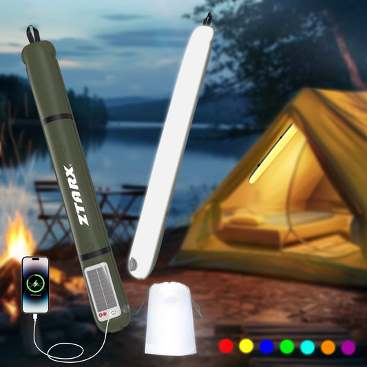 Inflatable Solar Camping Lantern,USB Rechargeable,4 Lighting Modes,IP66 Waterproof,Portable and Lightweight Tent Light