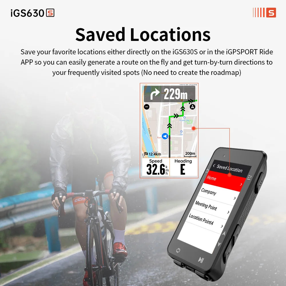 iGPSPORT iGS630S GPS Bike Computer Global Map Navigation Support Yaw planning Smart Climb Planning Indoor Bike Training