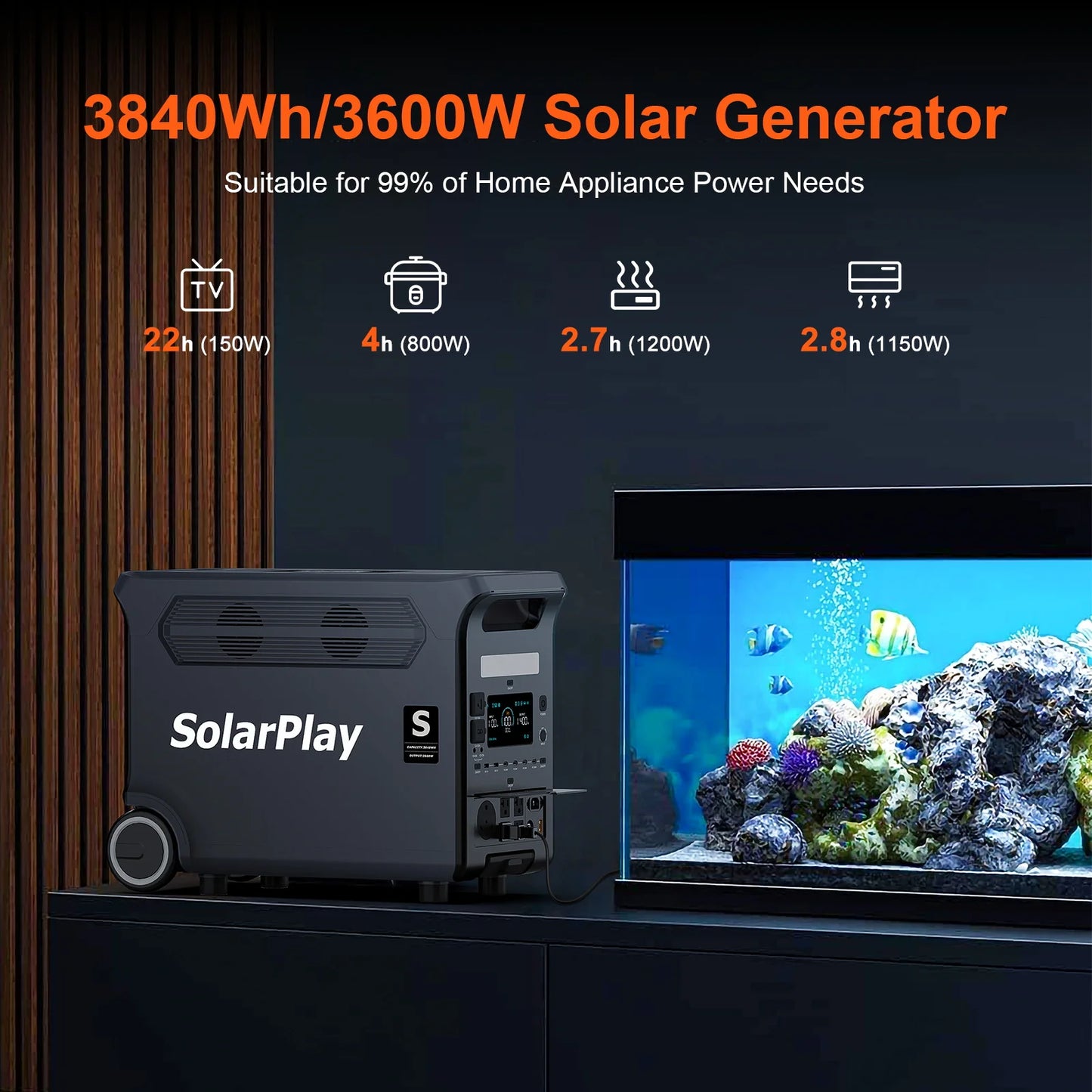 SOLARPLAY 3600W Portable Power Station 3840WH Outdoor Generator With Folable Solar Panels For Home Emergency Outdoor Camping