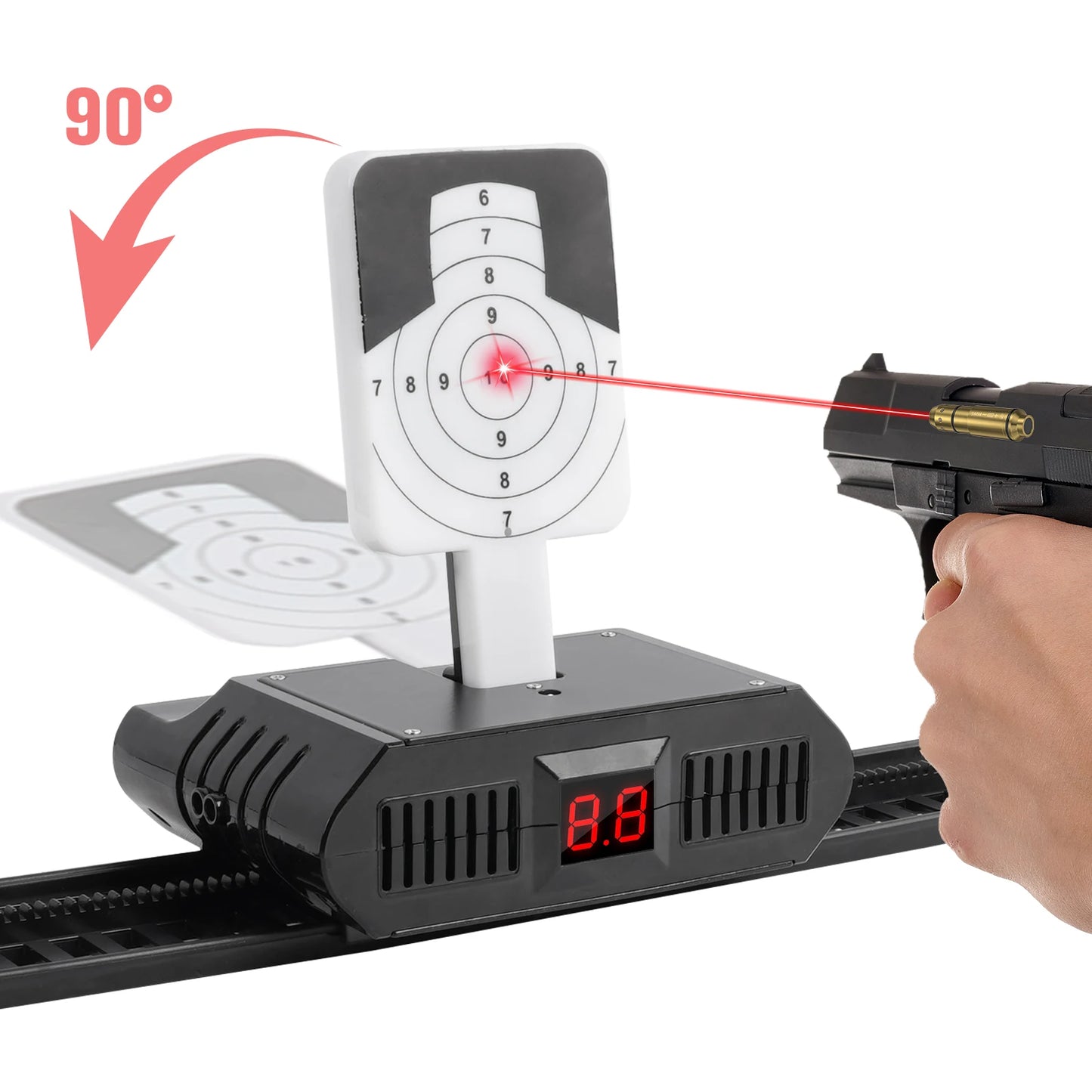 9mm Dry Fire Laser Trainer with Rechargeable Smart Laser Target System, Instant Dynamic Feedback, Safe and Efficient Training.