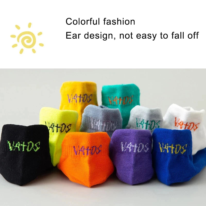 5/10Pairs Summer Socks Bright Color Mesh Ankle Socks Men Women Breathable Street Fashion Sports Mesh Thin Short Running Socks