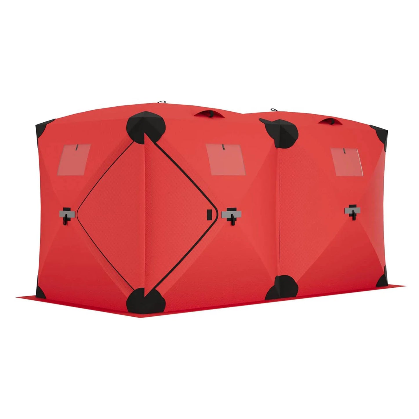 Portable Pop Up Ice Fishing Shelter Ice Fishing Tent Waterproof & Windproof Oxford Fabric Winter Fishing Equipment for 2-8