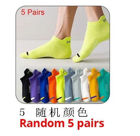 5/10Pairs Summer Socks Bright Color Mesh Ankle Socks Men Women Breathable Street Fashion Sports Mesh Thin Short Running Socks
