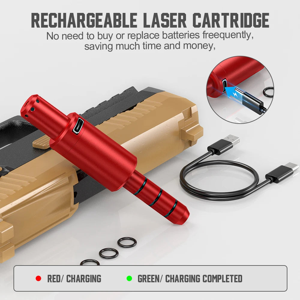 9MM dual-purpose magnetic suction laser training bullet, red dot laser training bullet, dry powder laser training bullet