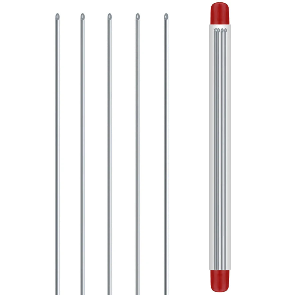 5pcs Earthworm Hooking Needle Portable Hollow Fishing Worm Penetrating Driller