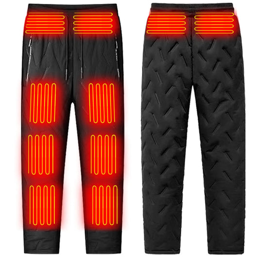 Winter Heated Pants 10 Heating Zone Women Men Heating Trouser Electric Thermal Pants Outdoor Hiking Skiing Hunting Fishing L-6XL