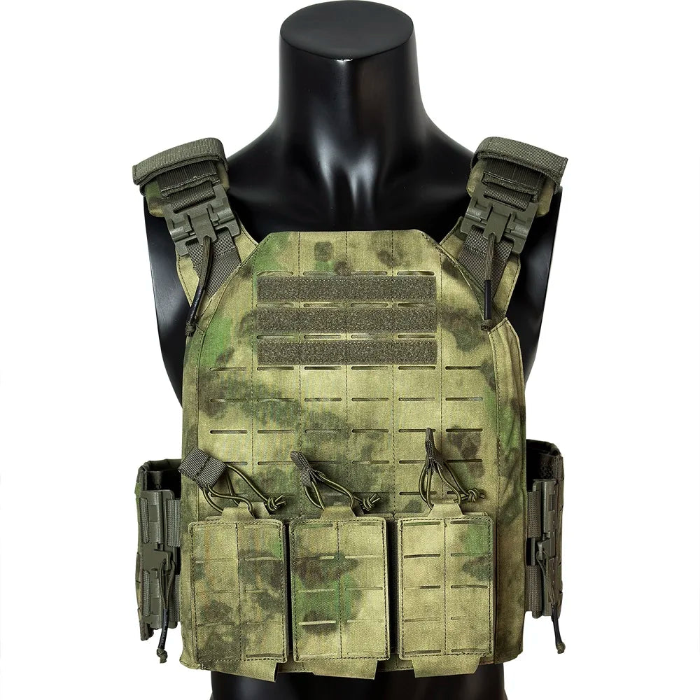 EMERSONGEARS with triple pouch Lightweight tactical vest suit laser cutting modular quick  release Nylon vest MOLLE gear
