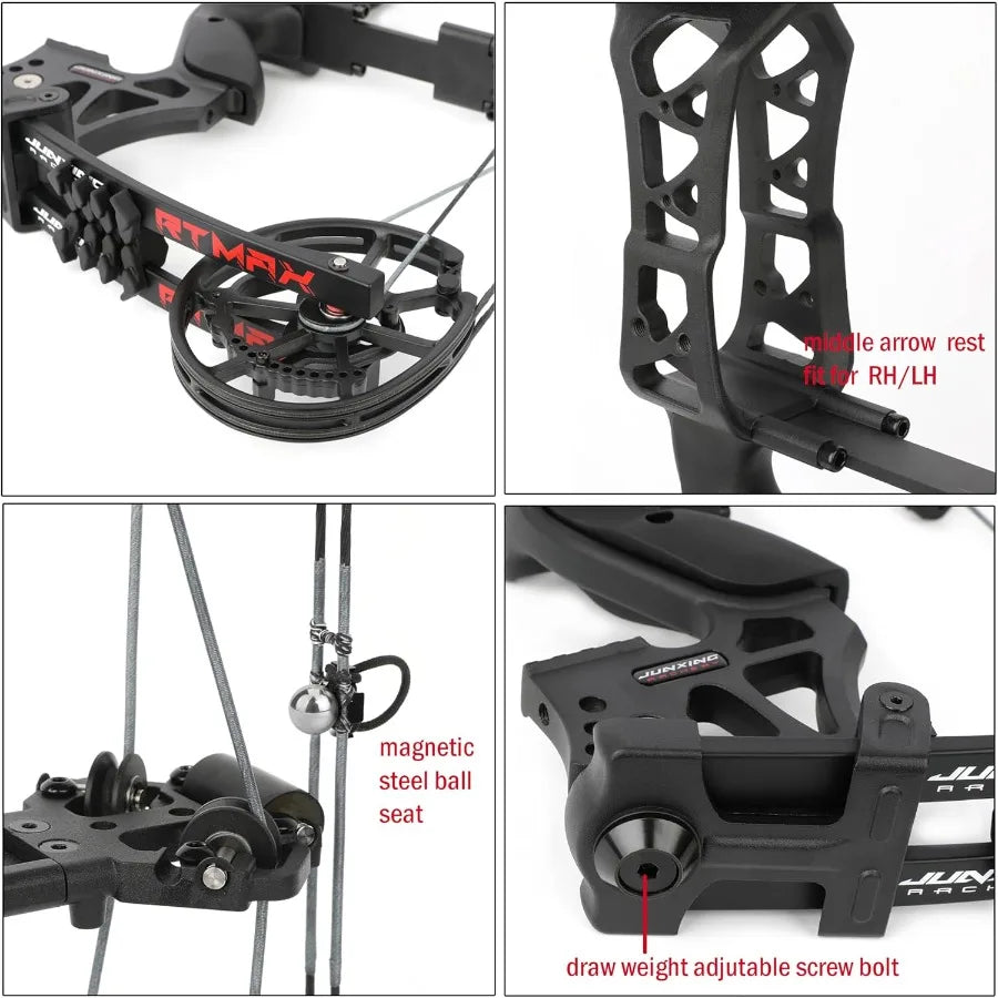 ZSHJGJR Compound Bow Dual-use for Arrows and Steel BallHunting Bows 40-70lbs Adjustable Short-Axis Compound Bow Set for Archery