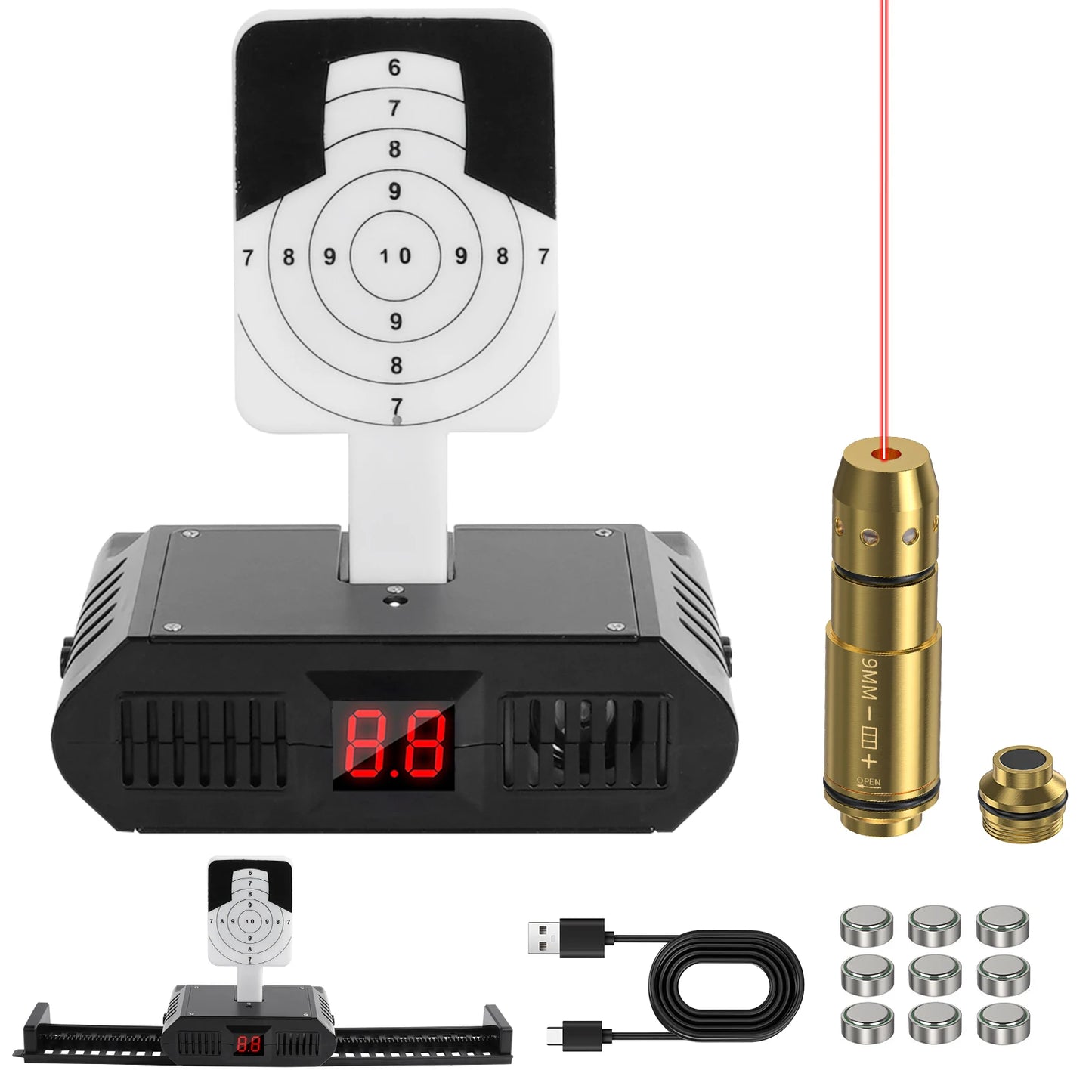 9mm Dry Fire Laser Trainer with Rechargeable Smart Laser Target System, Instant Dynamic Feedback, Safe and Efficient Training.
