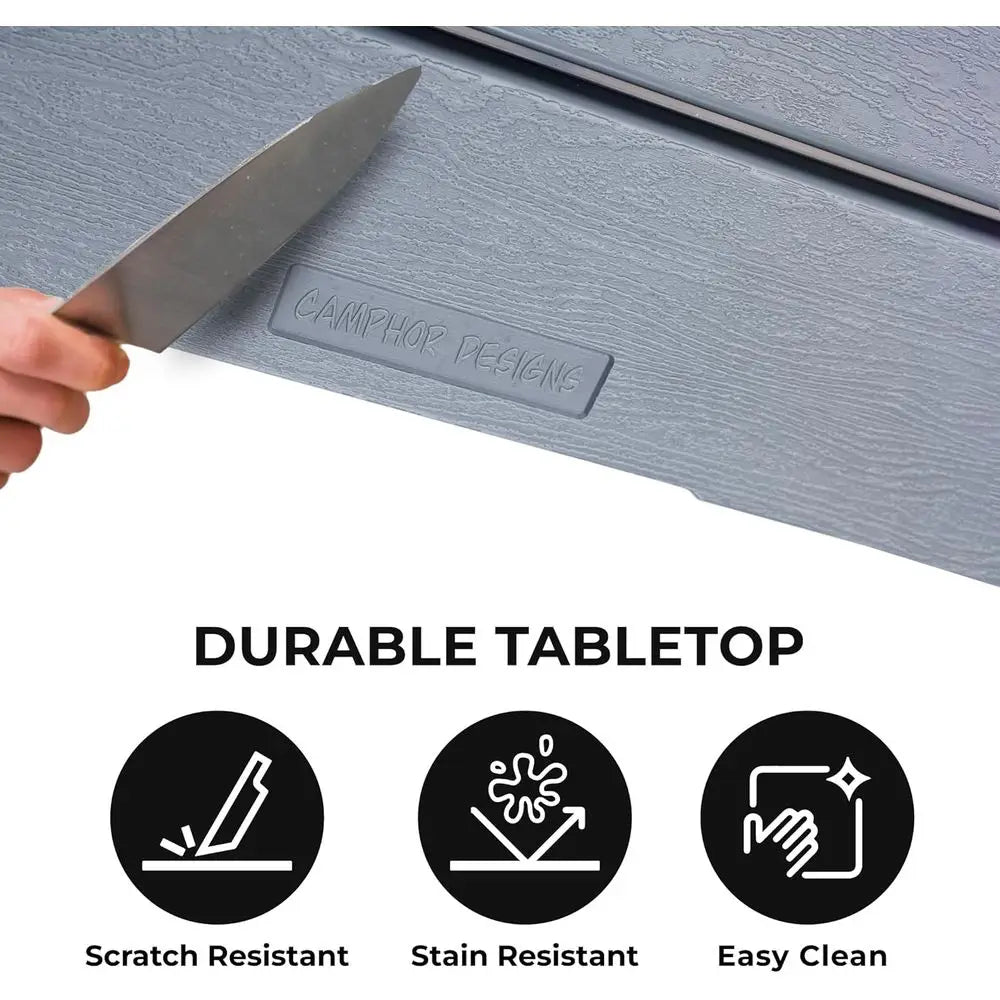 Cococabana X Camphor Portable Folding Table with Adjustable Shoulder Strap for Camping, Tailgating, Picnic, RV - Roll Up Design,