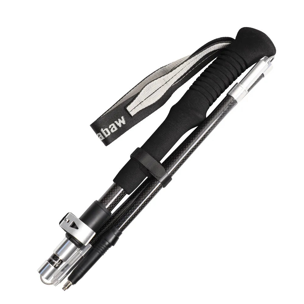 3K Carbon Fiber Folding Trekking Pole Ultra Light Five Section Hiking Staff Collapsible Walking Stick for Camping Trek