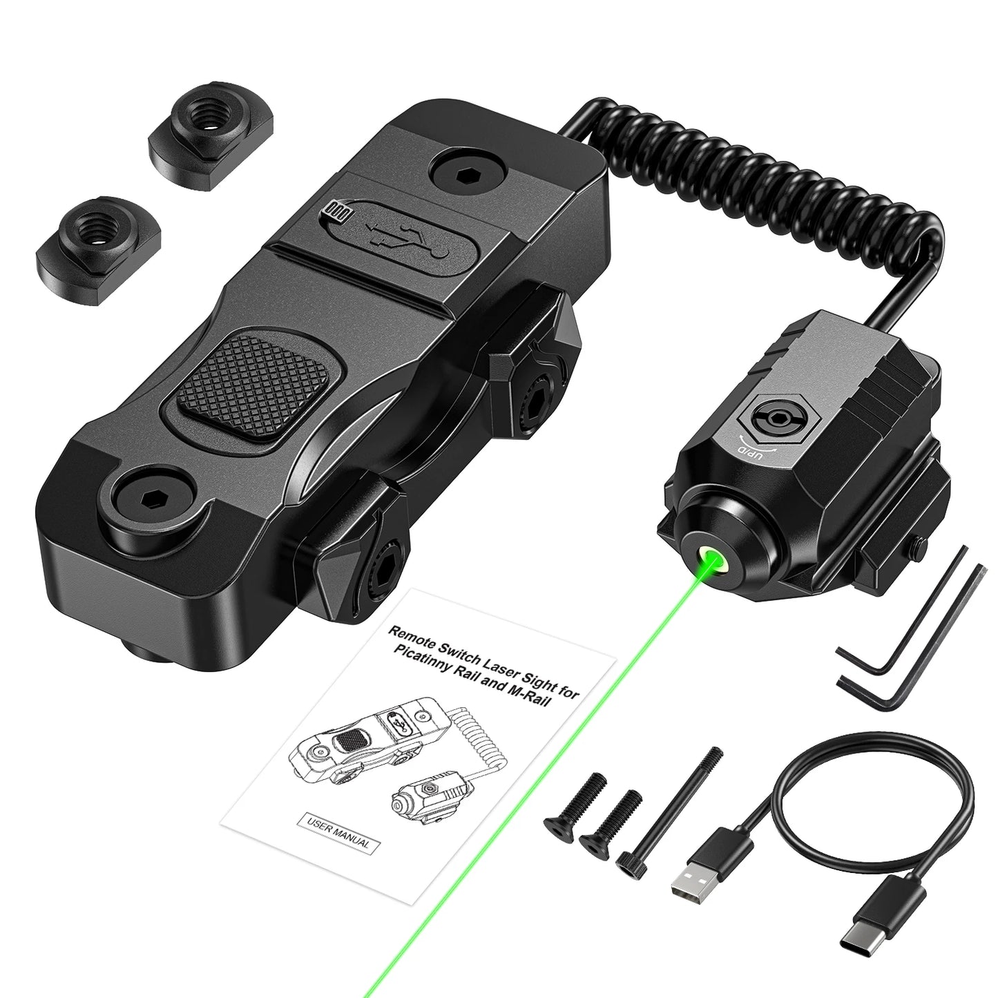 7004 charging mode, equipped with a green laser sight with mouse tail aiming assist function