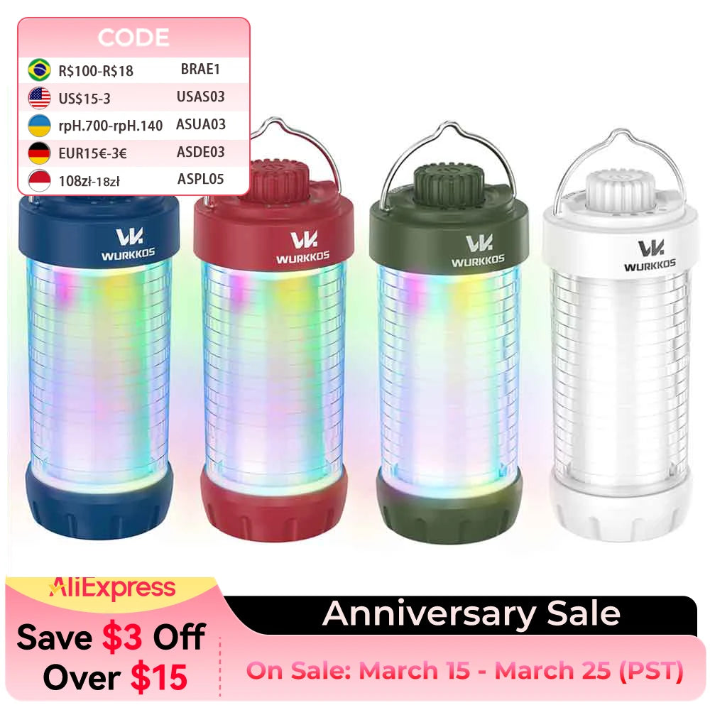 Wurkkos CL01 Camping Light 550 Lumens 18650 Rechargeable LED Flashlight Mini Magnetic Light