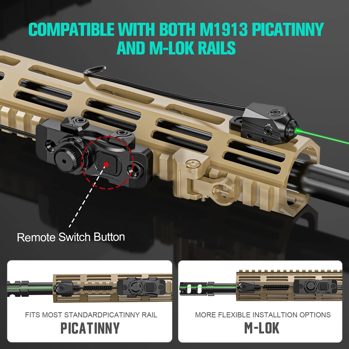7003 battery mode, equipped with a green laser sight with mouse tail aiming assist function