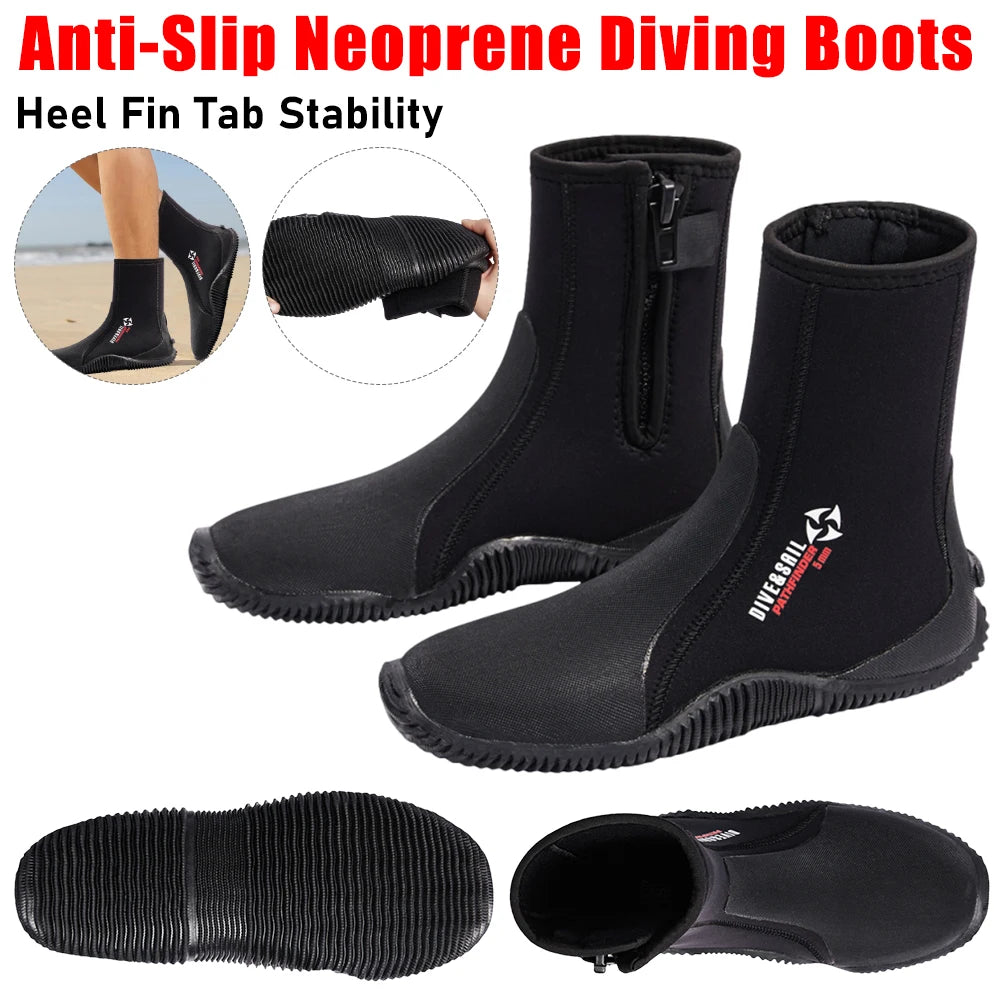 5MM Neoprene Diving Boots Non-slip Beach Water Boots Unisex Waterproof Snorkeling Fin Sock Wetsuit Water Shoes For Water Sport