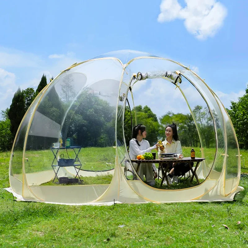 Outdoor Waterproof Transparent Dome Tent for 4-8 People Mushroom Shaped Camping Shelter Ideal for Hiking And Wild Trips