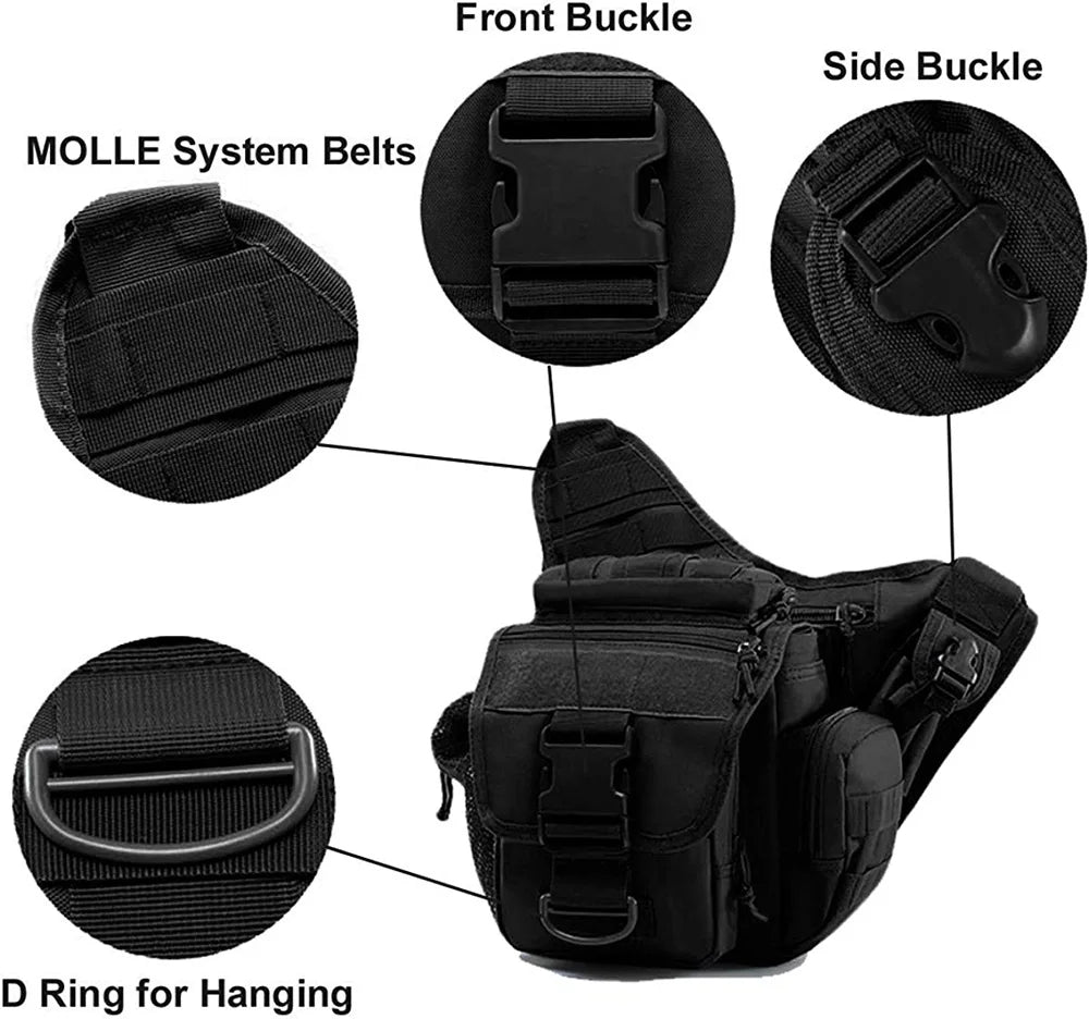 Outdoor Men Tactical Shoulder Bag Sling Chest Pack Military Molle Backpack Pouch Messenger Fishing EDC Sling Bag Utility Bag