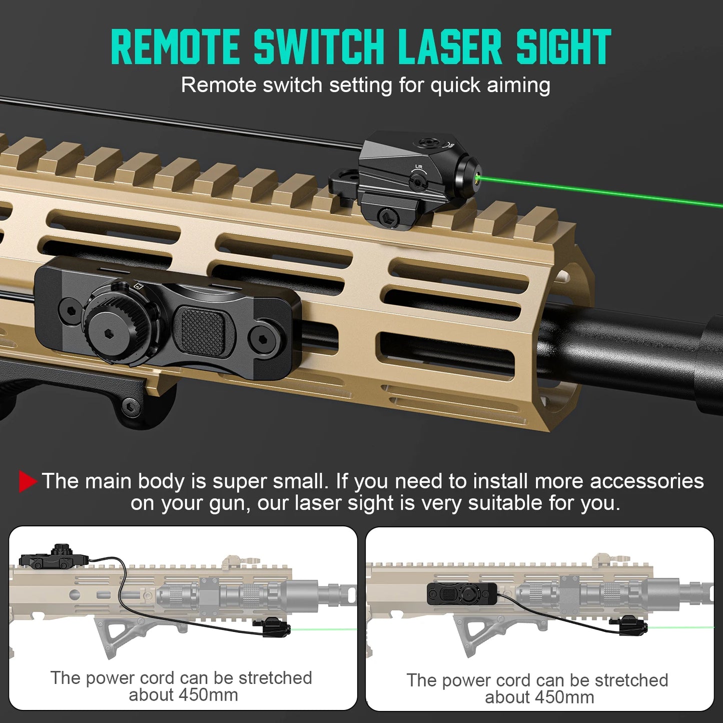 7003 battery mode, equipped with a green laser sight with mouse tail aiming assist function