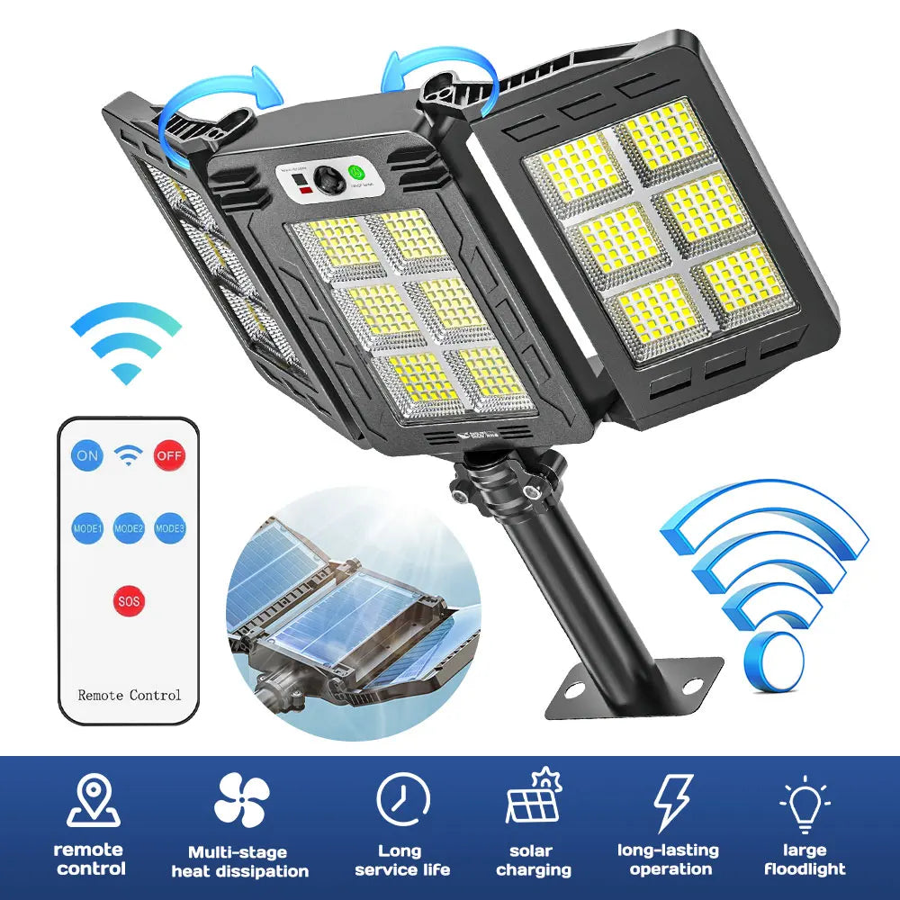 LED Solar Sensor Street Lights Waterproof 3 Light Modes Outdoor Wall Lamp for Garden Yard Balcony Camping Decor