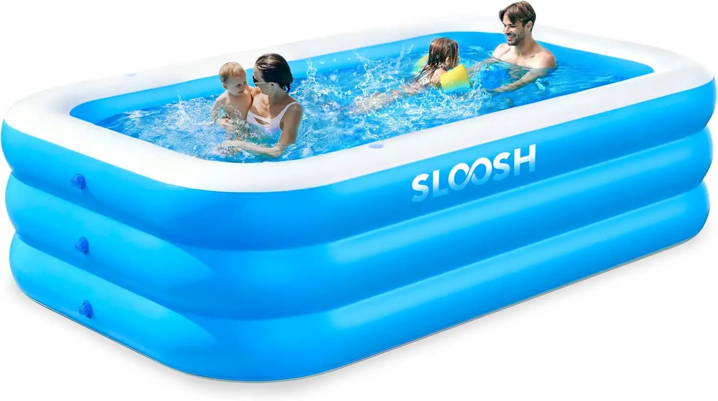 JOYFY 120" x 72" x 22" Full-Sized Inflatable Swimming Pool Summer Family Pool for Summer Water Party Backyard Garden Lawn