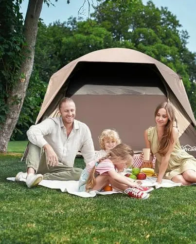 4 Person Blackout Camping Tent, Easy Setup Waterproof Family Dome Tent for Camping with Rainfly