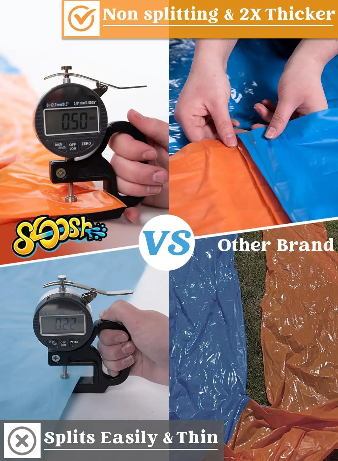 JOYFY 22.5ft Water Slides and 2 Bodyboards Lawn Backyard Waterslides Water Toy with Build Sprinkler for Kids Outdoor Water Fun