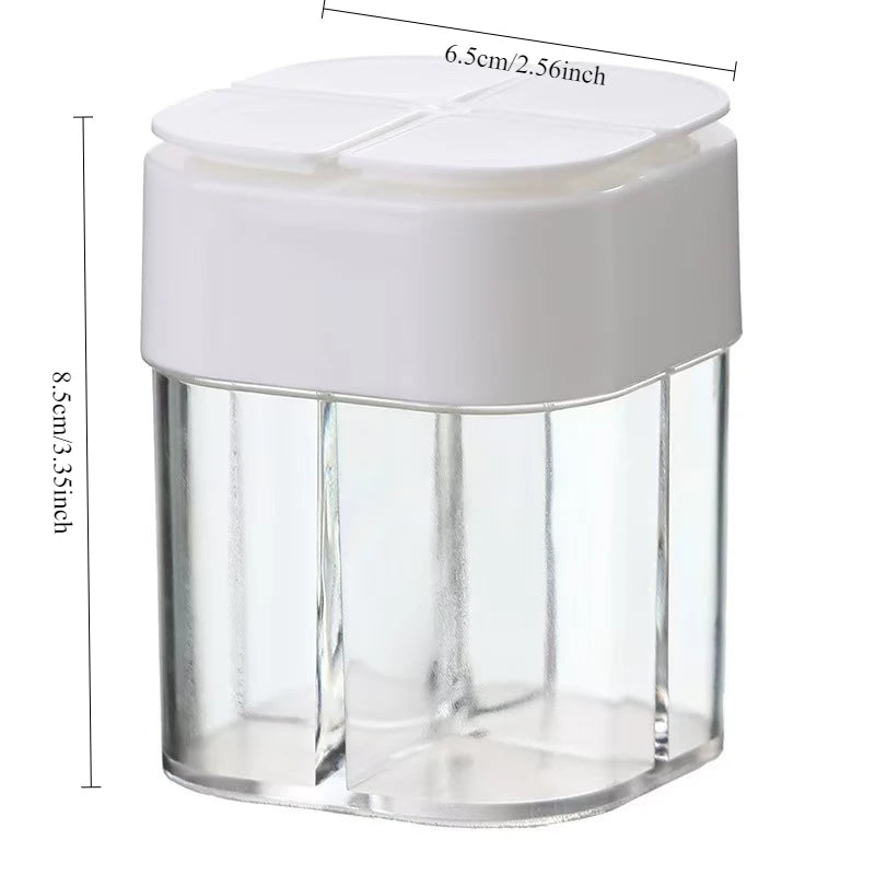 1pc Outdoor Bbq 4-In-1 Transparent Seasoning Box With Lid Pp Harmless Material Travel Camp Seal Storage Box Home Kitchen Storage