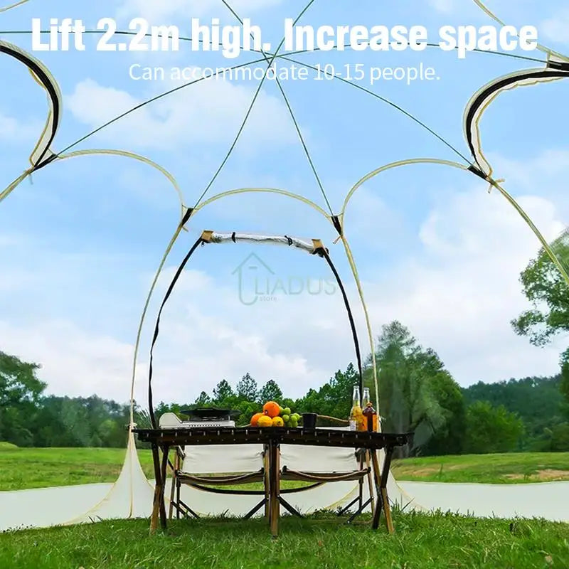 Outdoor Waterproof Transparent Dome Tent for 4-8 People Mushroom Shaped Camping Shelter Ideal for Hiking And Wild Trips