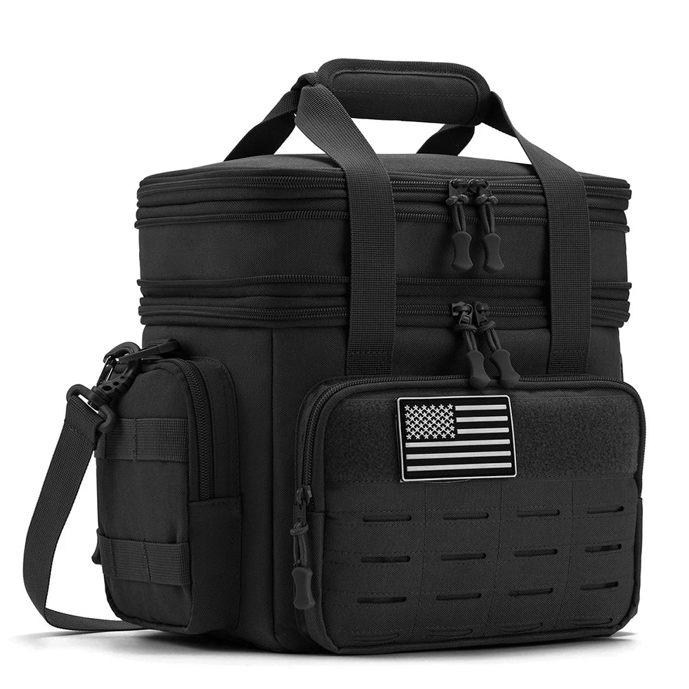 Tactical Lunch Box Expandable Heavy Duty Tactical Leak Proof Insulated Cooler Bag For Outdoor Activities Camping MOLLE Webbing