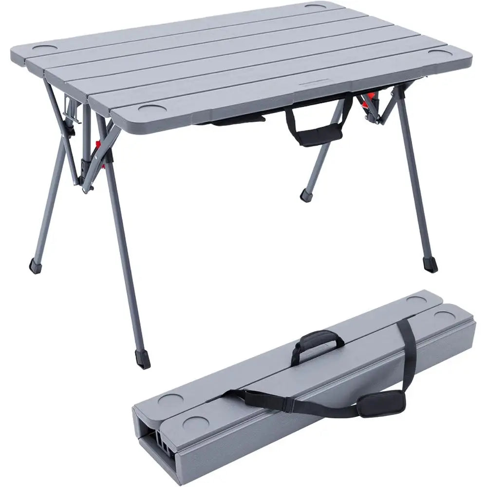 Cococabana X Camphor Portable Folding Table with Adjustable Shoulder Strap for Camping, Tailgating, Picnic, RV - Roll Up Design,