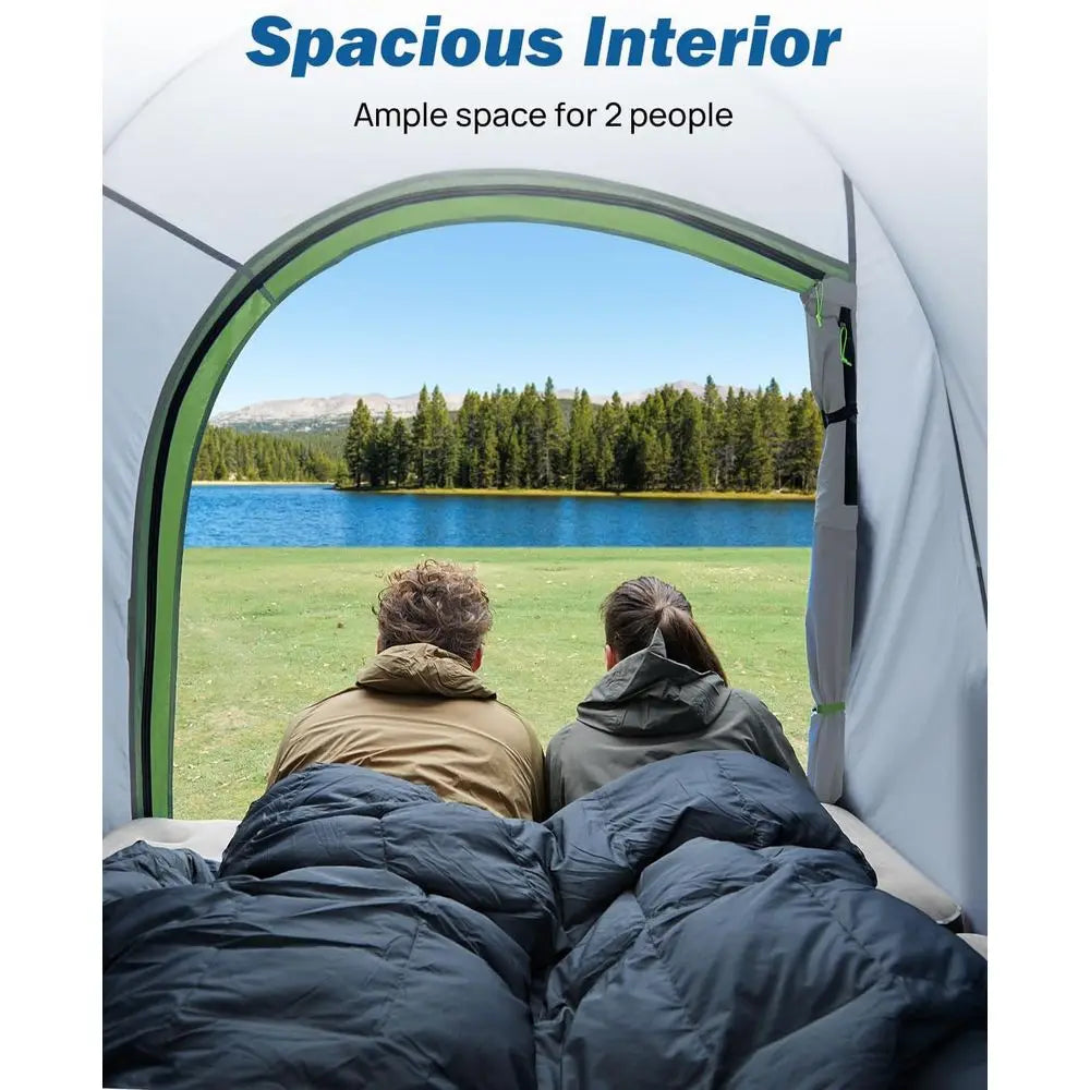 Portable Double Layer Waterproof Truck Bed Tent for 2 People, 5ft Length, Green, Aluminum Poles, PU2000mm Rated