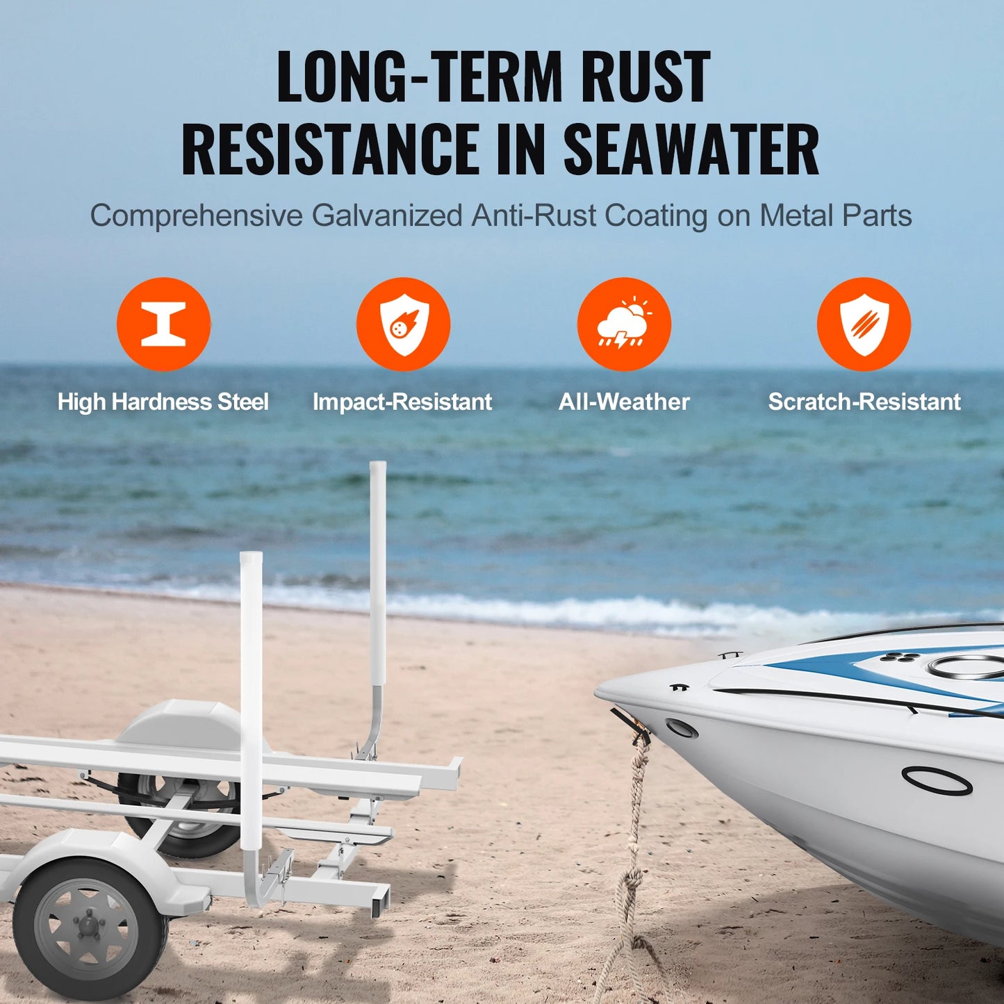 SucceBuy Boat Trailer Guide 2PCS Rustproof Galvanized Steel Trailer Guide ons Trailer Guides with PVC Pipes for Boat
