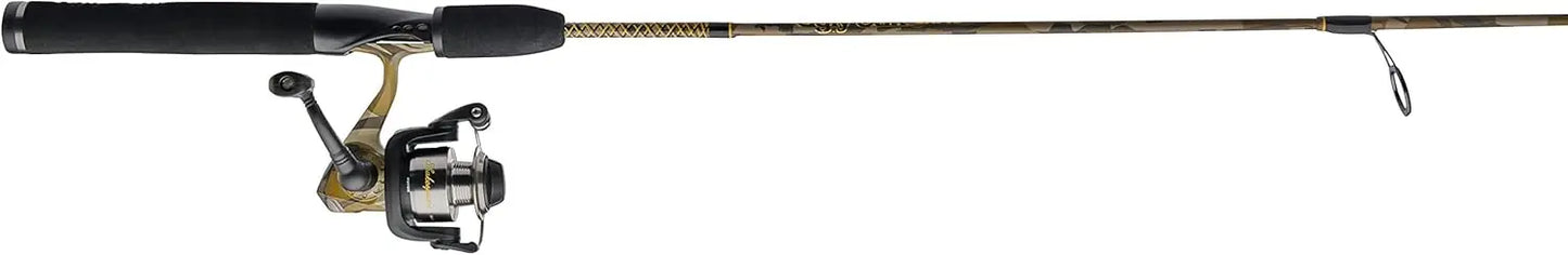Camo Fishing Rod and Reel Combo, 6'6" Medium Power with Smooth Spinning Reel for Freshwater Fishing