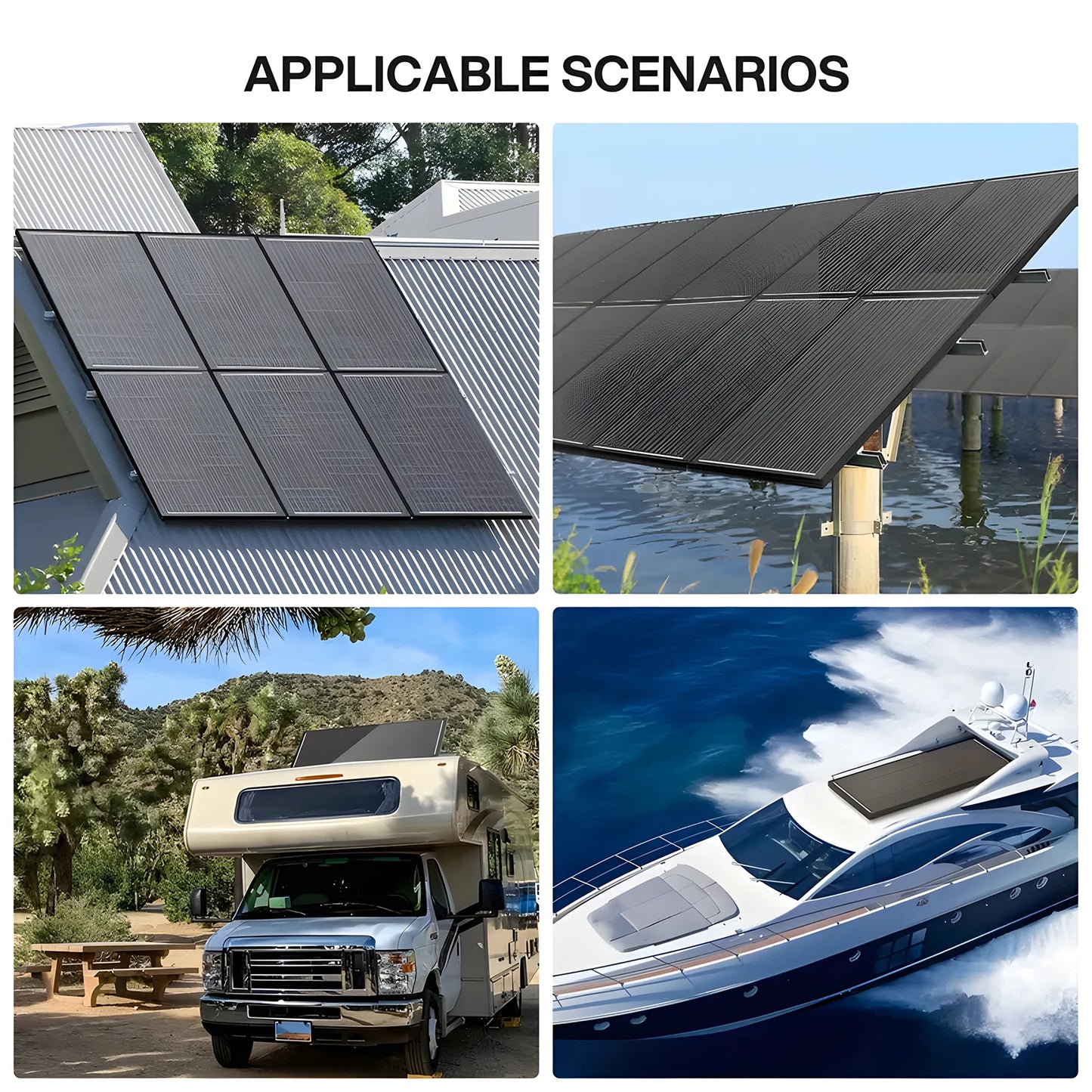 WERCHTAY 12V 400W/200W/100W 18BB Rigid Solar Panel Monocrystalline Silicon N-Type Solar Cells Waterproof  Camping/Home/RV