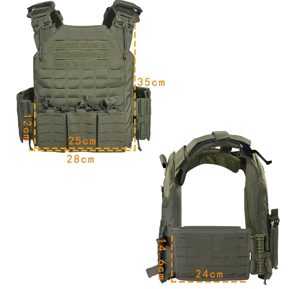 EMERSONGEARS with triple pouch Lightweight tactical vest suit laser cutting modular quick  release Nylon vest MOLLE gear